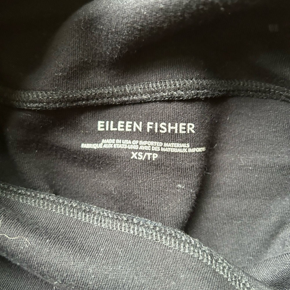 Eileen Fisher Funnel Neck Tunic Sweatshirt Black XS - Picture 7 of 7